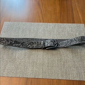 Black Glittery Belt with Silver Buckle